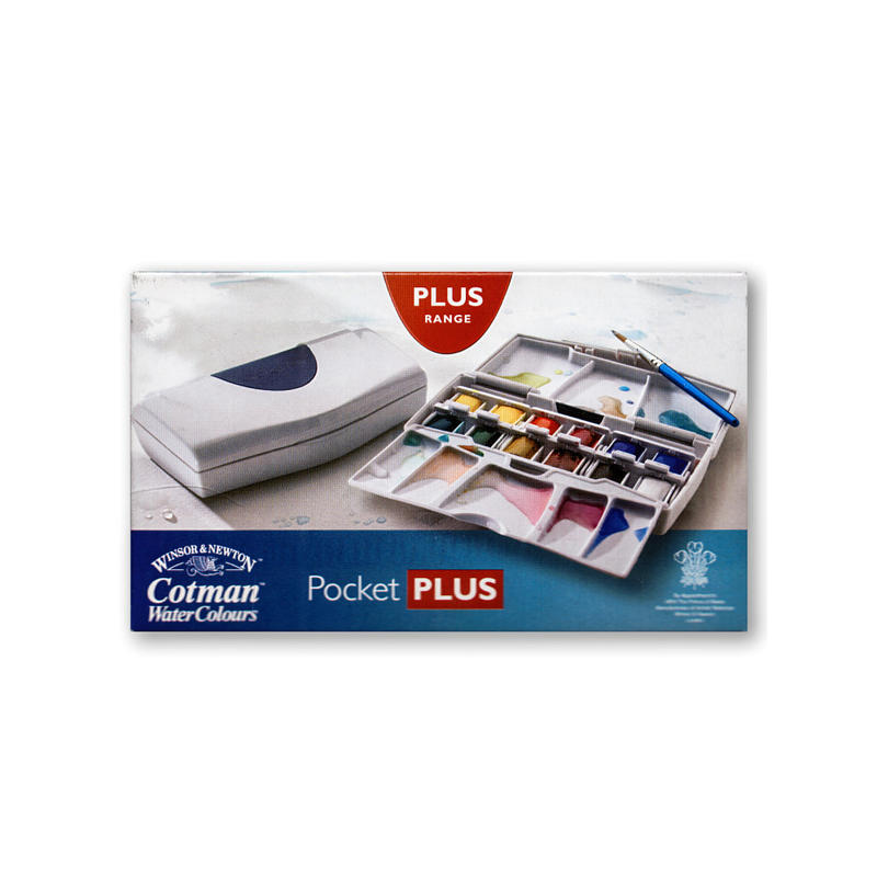Winsor & Newton Cotman Watercolor Pocket Plus Set, Half Pan MPN:0390373