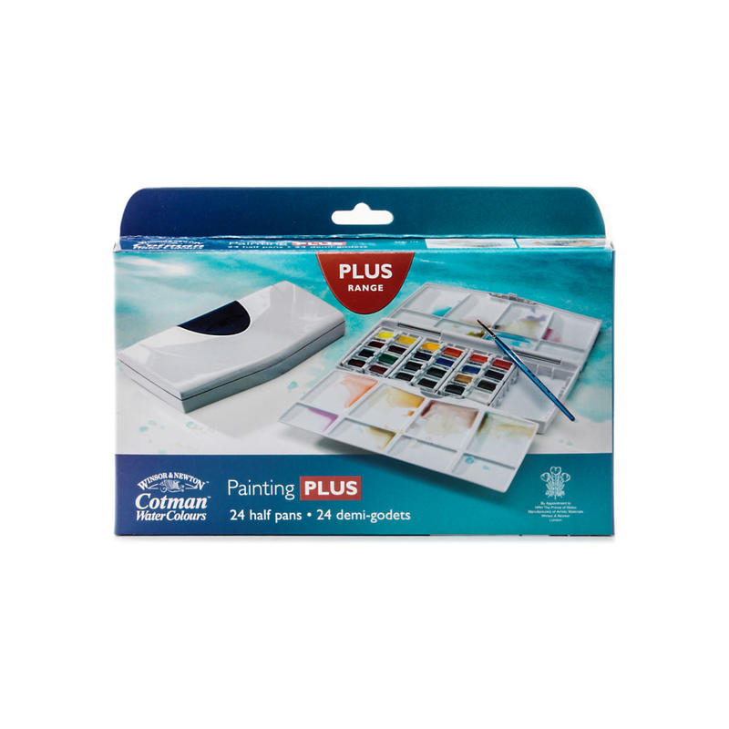 Winsor & Newton Cotman Watercolor Painting Plus Half Pan Set MPN:0390376