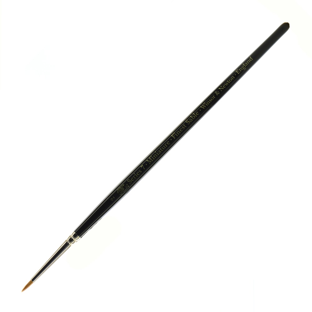 Winsor & Newton Series 7 Kolinsky Miniature Paint Brush, Size 2, Round Bristle, Sable Hair, Black MPN:5012002