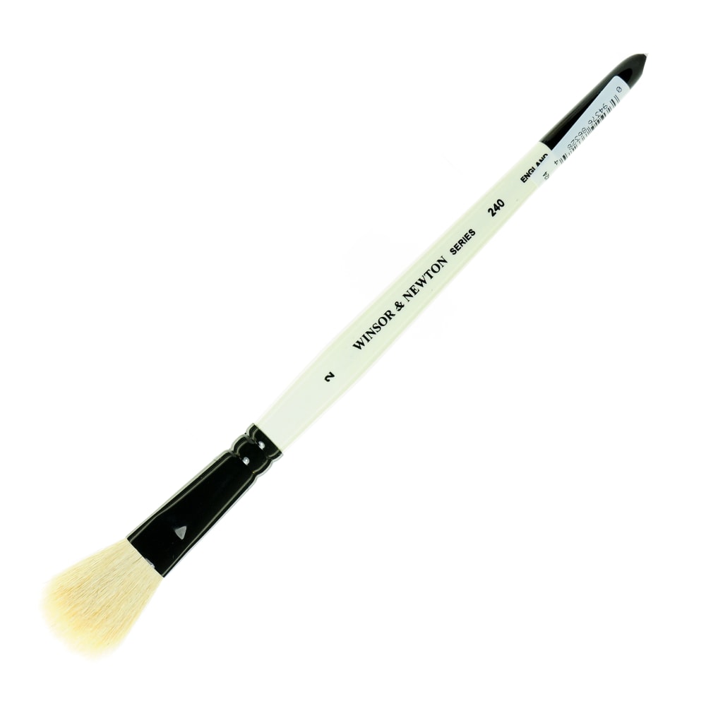 Winsor & Newton Series 240, Size 2, Wash Bristle, Goat Hair, White MPN:5224002