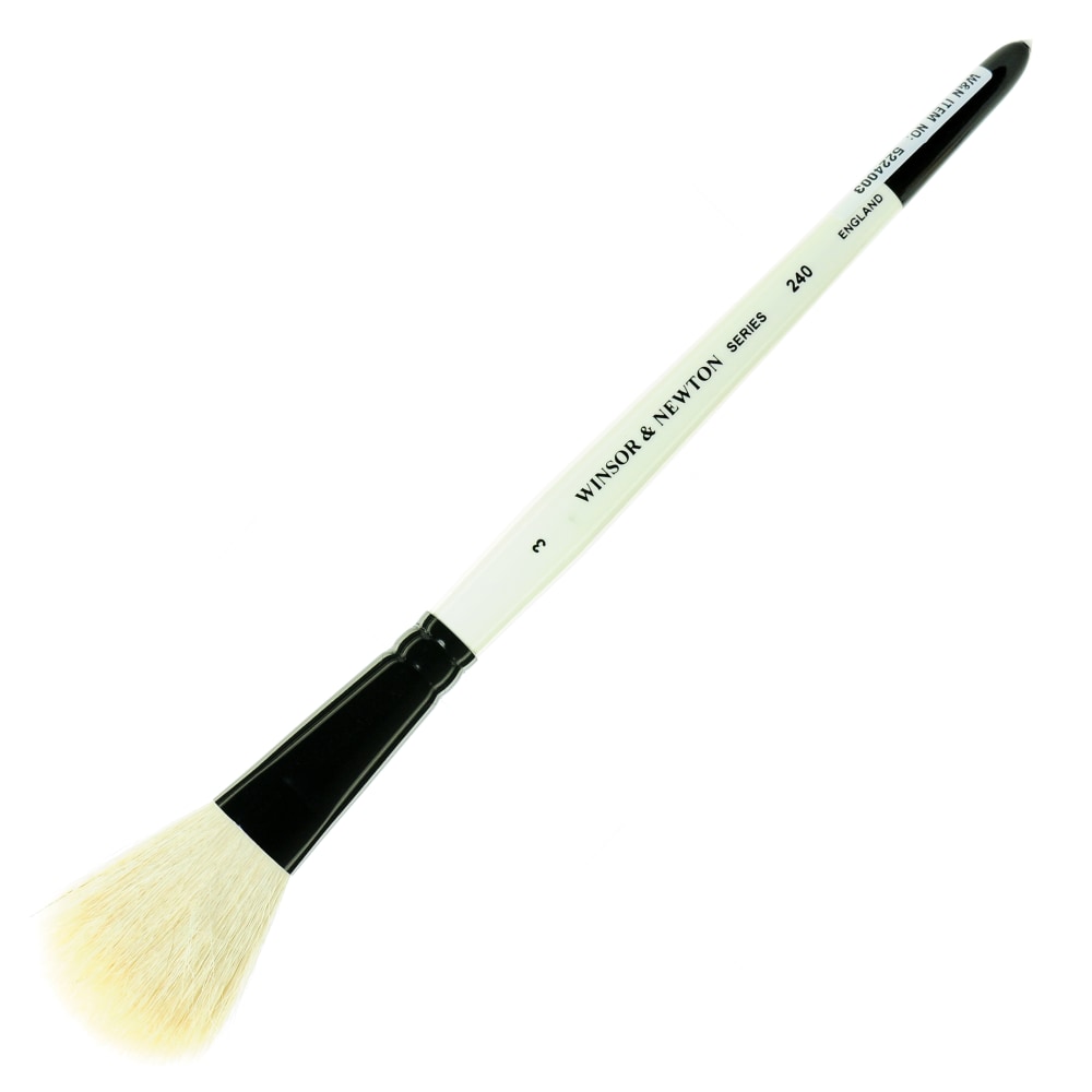 Winsor & Newton Series 240, Size 3, Wash Bristle, Goat Hair, White MPN:5224003