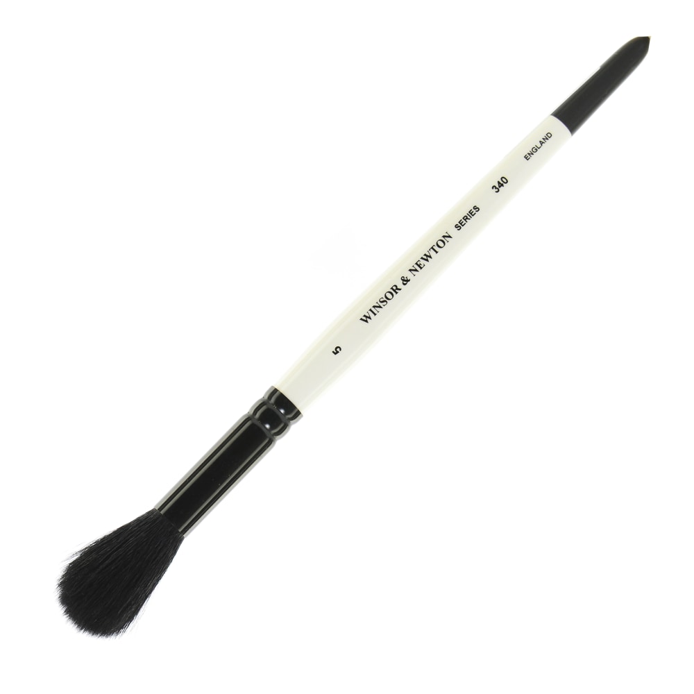 Winsor & Newton Series 340 Paint Brush, Mop Bristle, Pony & Goat Hair, White, Size 5 MPN:5234005