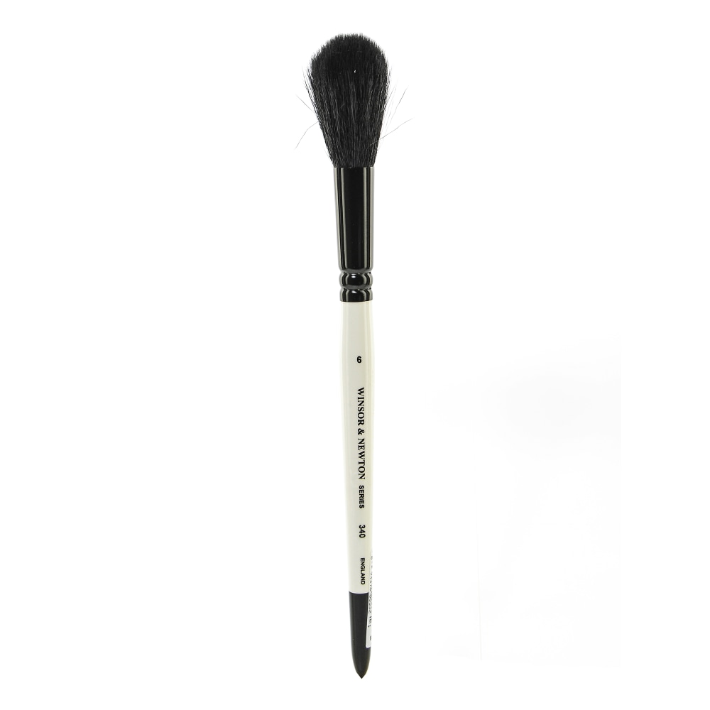 Winsor & Newton Series 340 Paint Brush, Mop Bristle, Pony & Goat Hair, White, Size 6 MPN:5234006