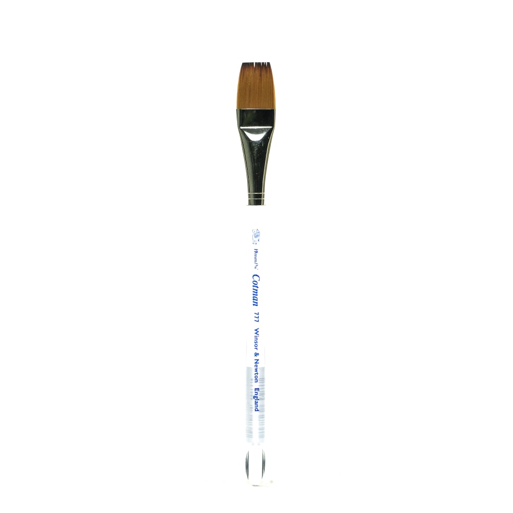 Winsor & Newton Cotman Watercolor Paint Brush 777, 3/4in, One-Stroke Bristle, Synthetic, Clear MPN:5307119