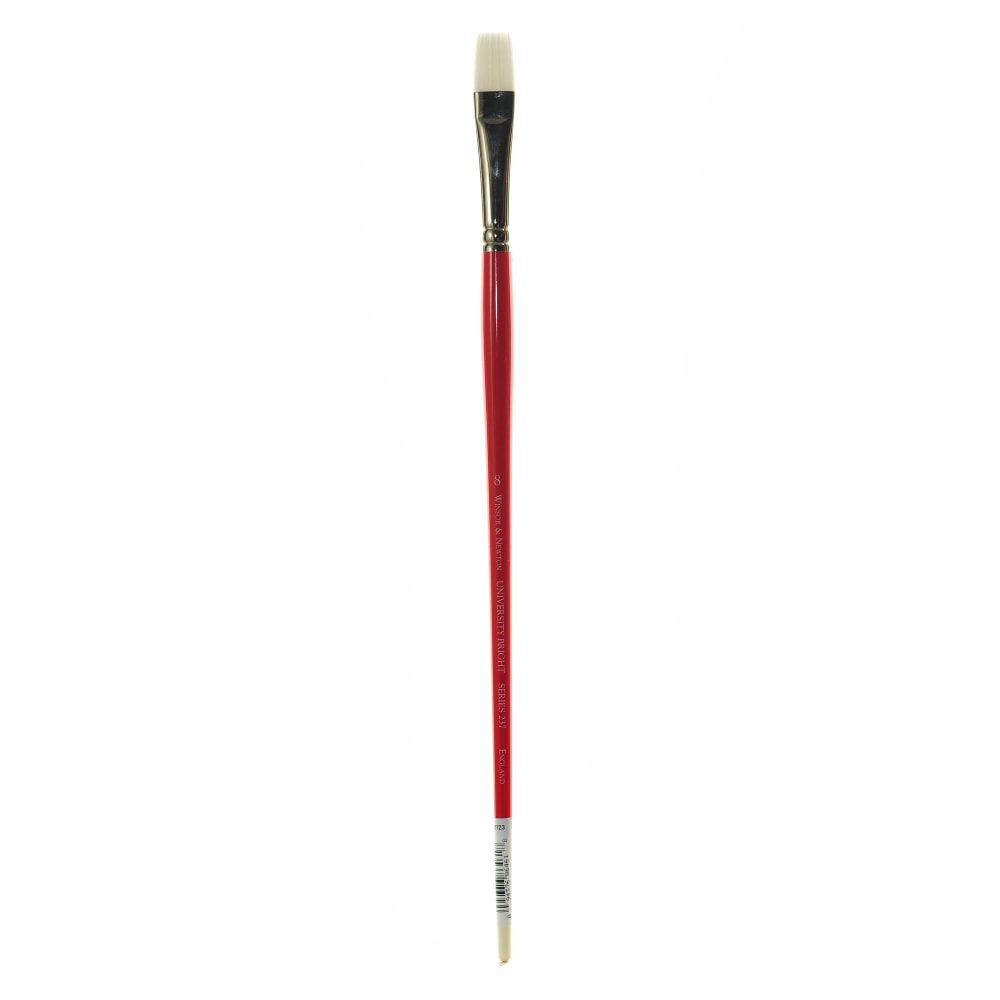 Winsor & Newton University Series Long-Handle Paint Brush 237, Size 8, Bright Bristle, Red MPN:5418008