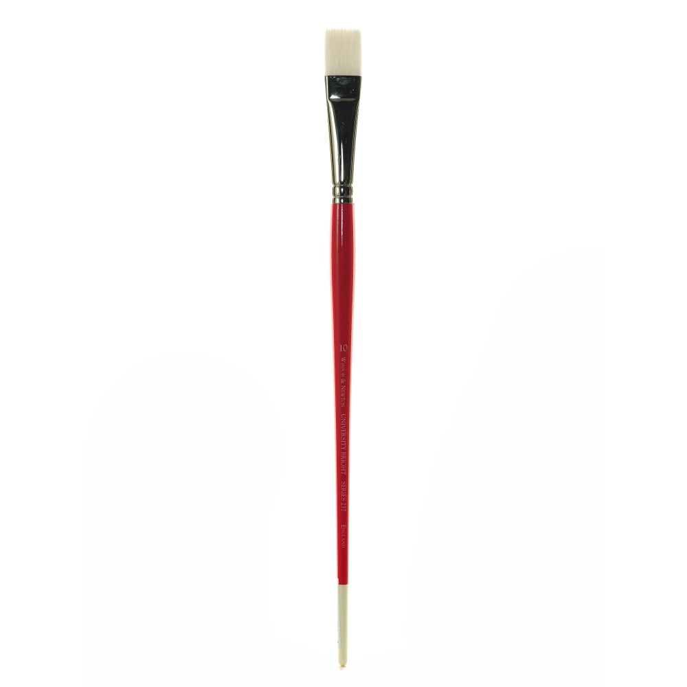 Winsor & Newton University Series Long-Handle Paint Brush 237, Size 10, Bright Bristle, Red MPN:5418010