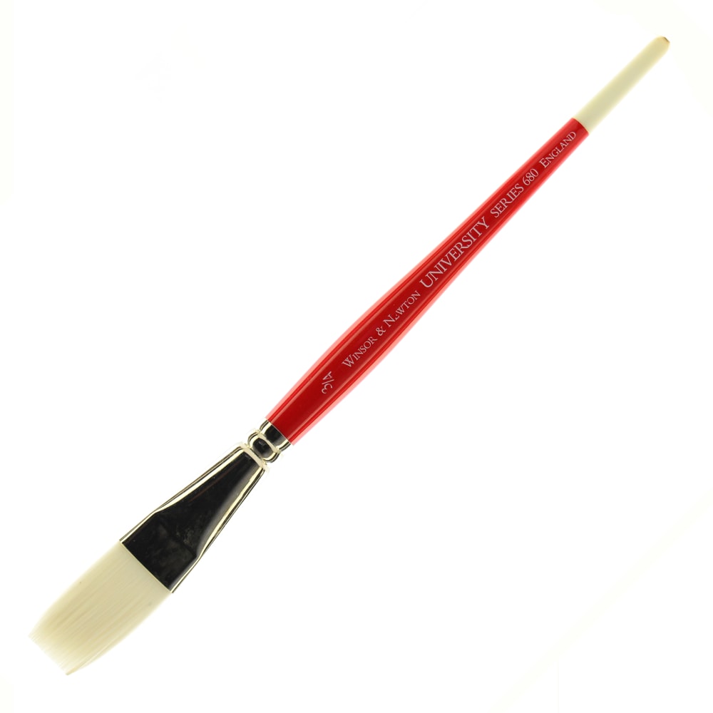 Winsor & Newton Series 680, One-Stroke Bristle, 3/4in, Nylon, Red MPN:5460119