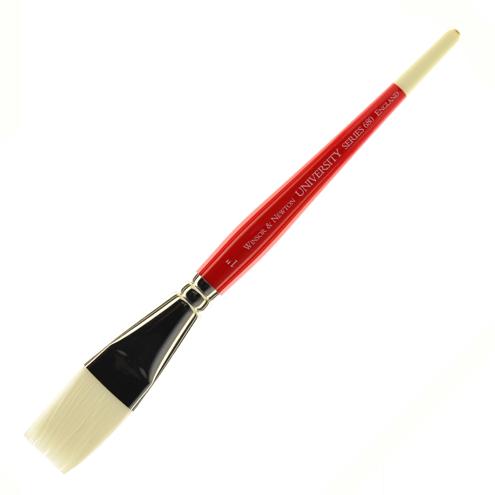 Winsor & Newton Series 680, One-Stroke Bristle, 1in, Nylon, Red MPN:5460125