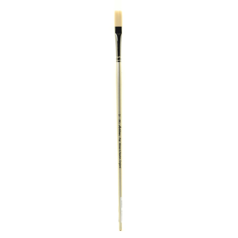 Winsor & Newton Artisan Series Paint Brush, Size 12, Flat Bristle, Synthetic, Silver MPN:5525012