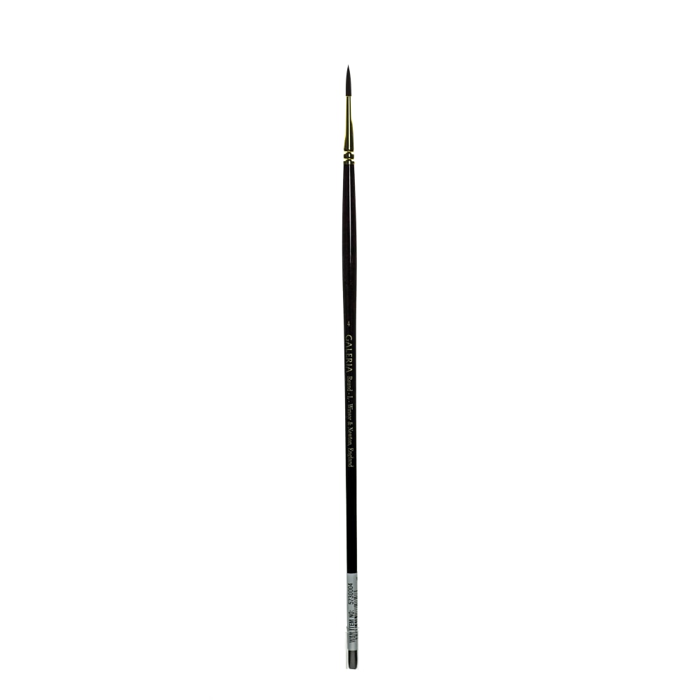 Winsor & Newton Galeria Long-Handle Paint Brush, Size 4, Round Bristlel, Polyester, Burgundy MPN:5730004
