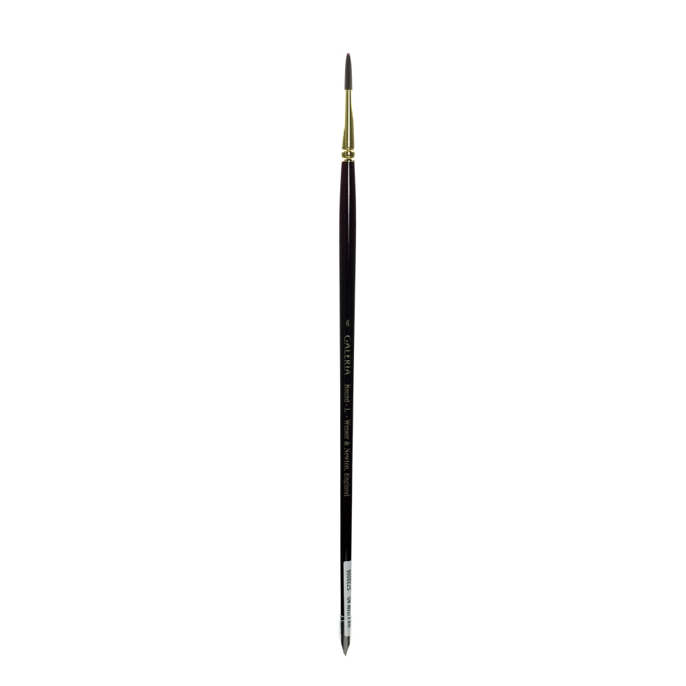 Winsor & Newton Galeria Long-Handle Paint Brush, Size 6, Round Bristle, Polyester, Burgundy MPN:5730006