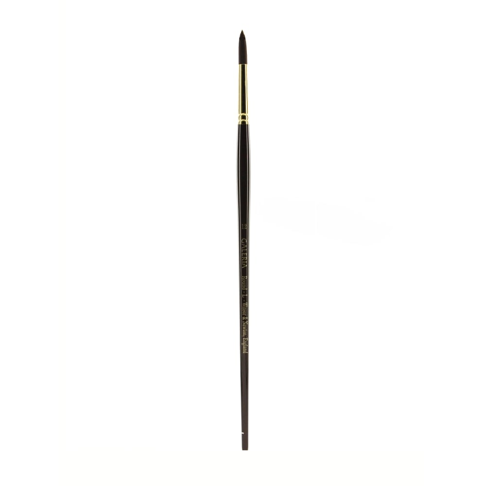 Winsor & Newton Galeria Long-Handle Paint Brush, Size 12, Round Bristle, Polyester, Burgundy MPN:5730012