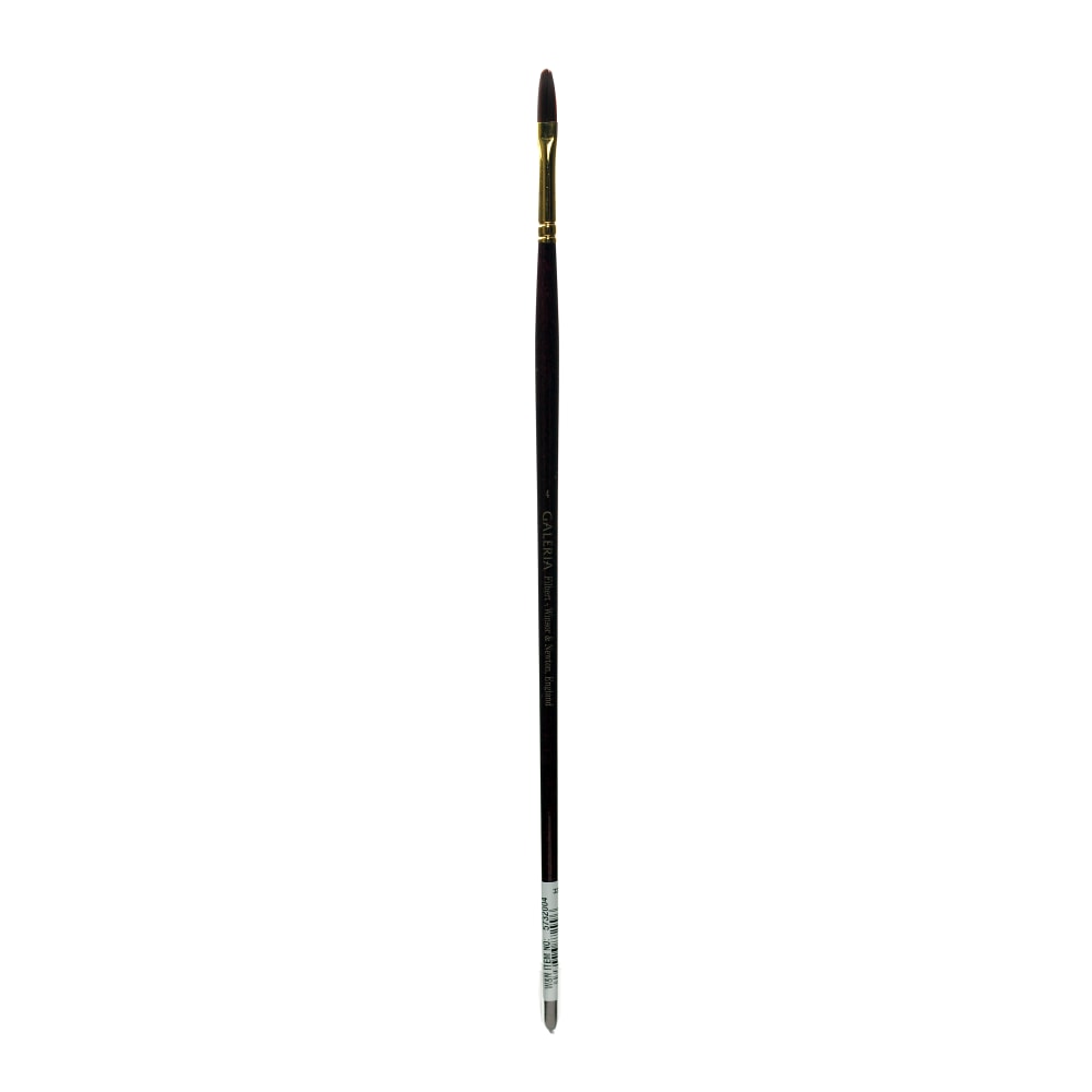 Winsor & Newton Galeria Long-Handle Paint Brush, Size 4, Filbert Bristle, Polyester, Burgundy MPN:5732004
