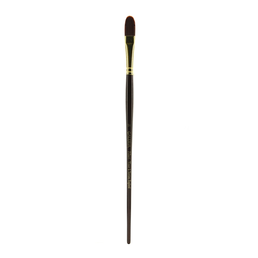Winsor & Newton Galeria Long-Handle Paint Brush, Size 14, Filbert Bristle, Polyester, Burgundy MPN:5732014
