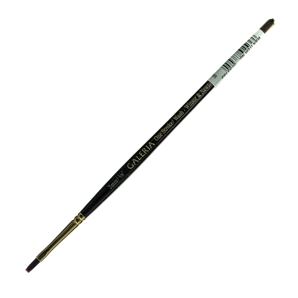 Winsor & Newton Galeria Short-Handle Paint Brush, 1/8in, One-Stroke Bristle, Polyester, Burgundy MPN:5733103
