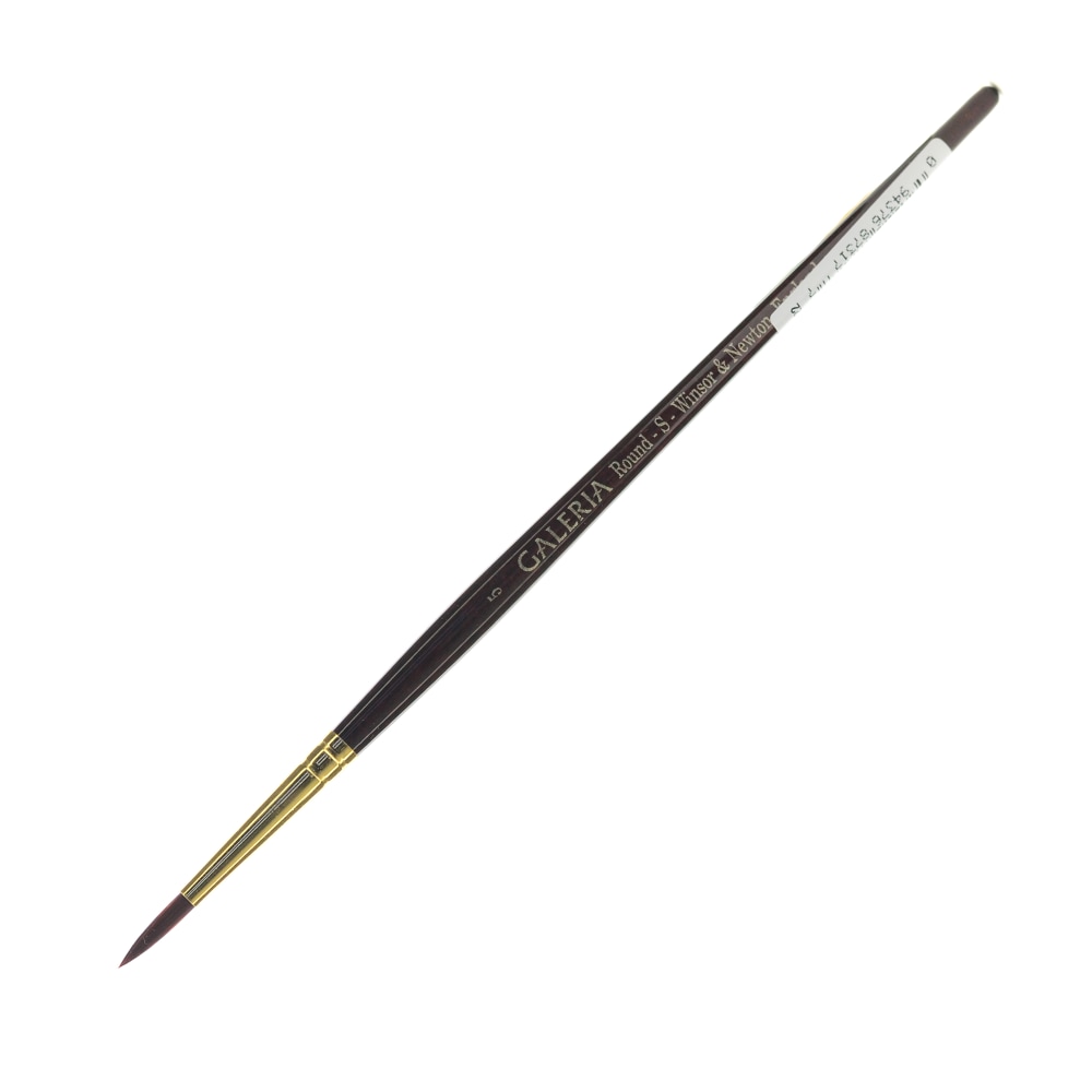 Winsor & Newton Galeria Short-Handle Paint Brush, Size 5, Round Bristle, Polyester, Burgundy MPN:5734005