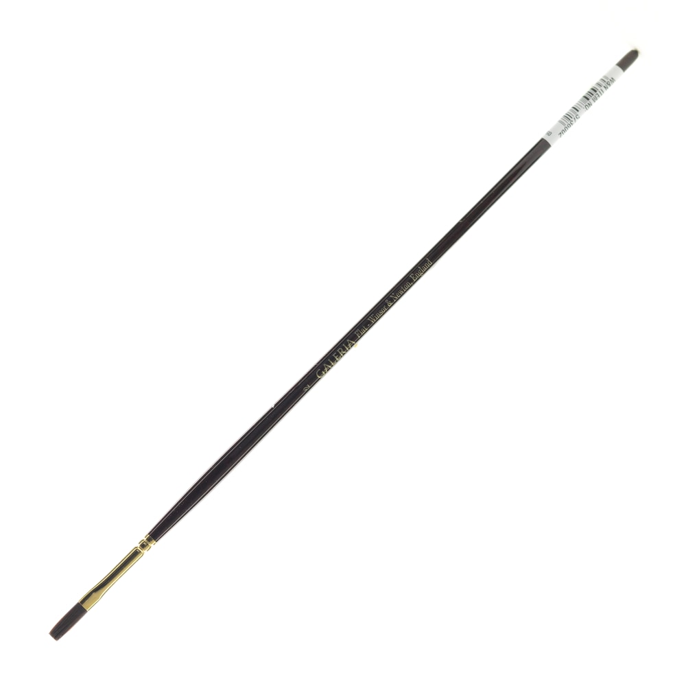 Winsor & Newton Galeria Long-Handle Paint Brush, Size 2, Flat Bristle, Polyester, Burgundy MPN:5736002