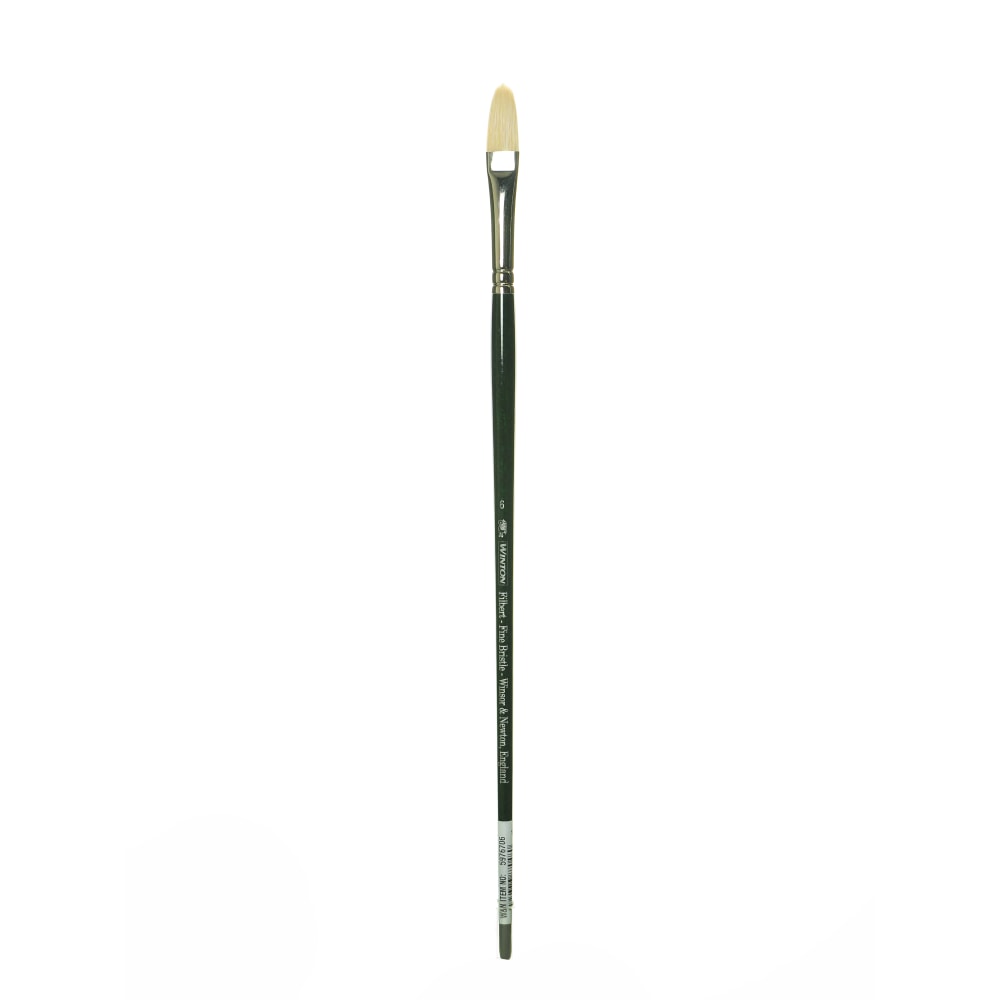 Winsor & Newton Winton Hog Paint Brush, Size 6, Filbert Bristle, Hog Hair, Green MPN:5976706