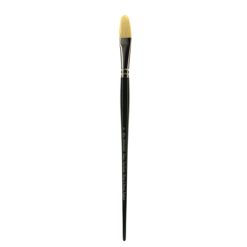 Winsor & Newton Winton Hog Paint Brush, Size 10, Filbert Bristle, Hog Hair, Green MPN:5976710