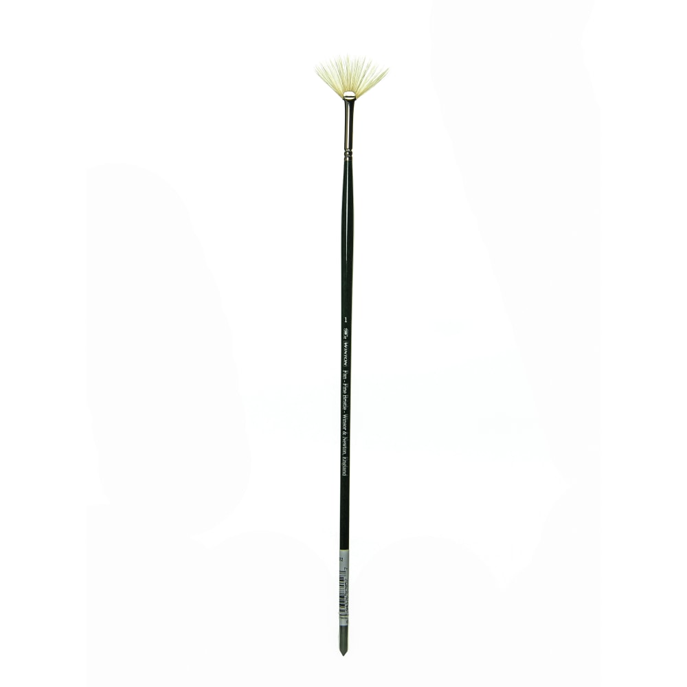Winsor & Newton Winton Hog Paint Brush, Size 1, Fan Bristle, Hog Hair, Green MPN:5977701
