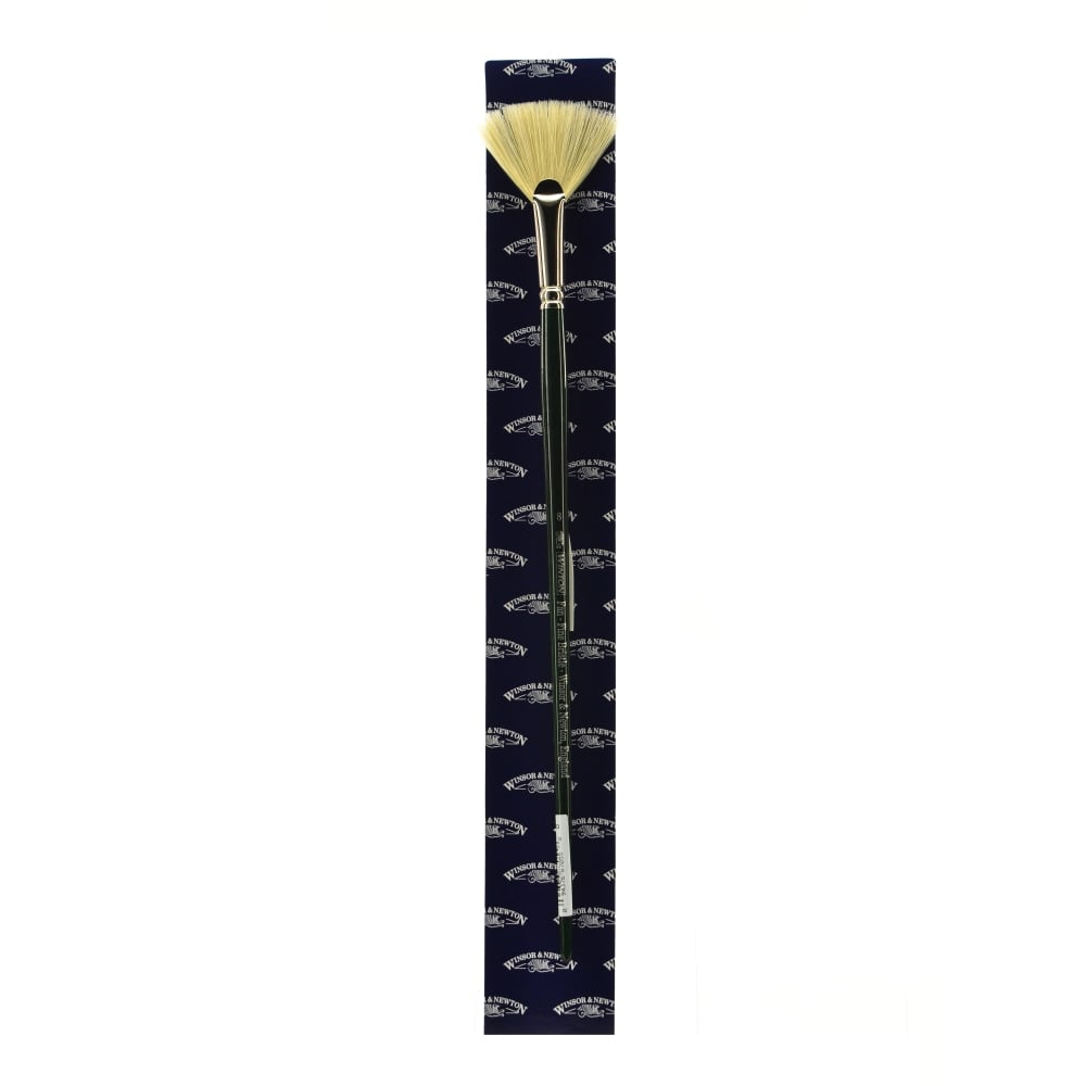 Winsor & Newton Winton Hog Paint Brush, Size 8, Fan Bristle, Hog Hair, Green MPN:5977708