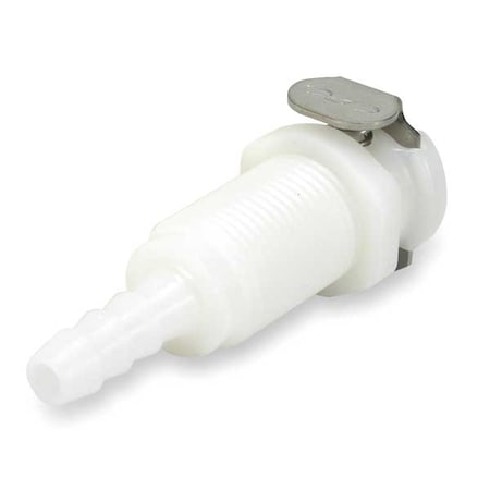 Panel Mount Coupler, Acetal, Barbed, 1/4