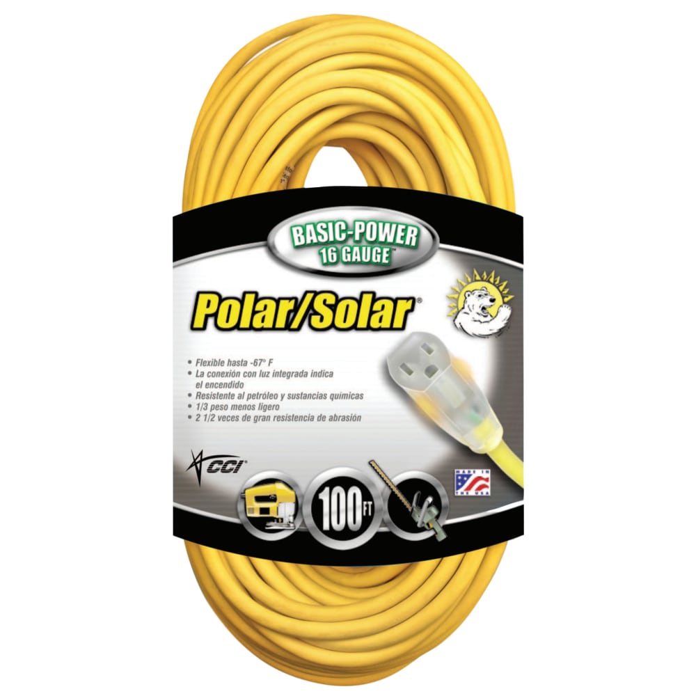Southwire Polar/Solar Extension Cord, 100ft, Yellow, 172-01289 MPN:01289