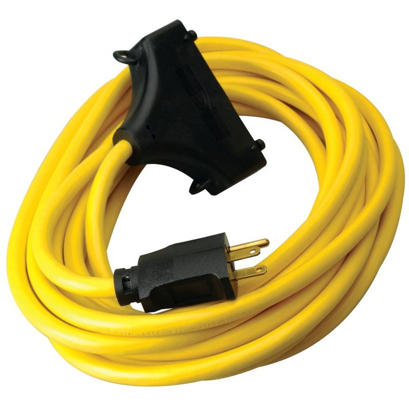 Southwire Generator 3-Outlet Extension Cord, 25 Amp, 25ft, Yellow, 172-01910 MPN:01910