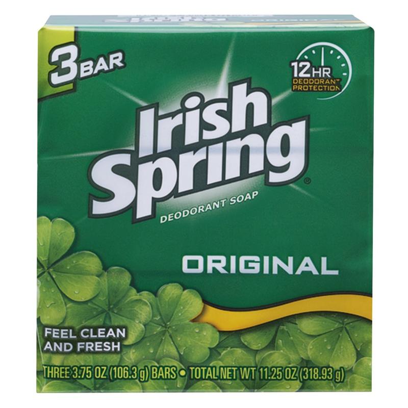Irish Spring Solid Hand Soap, Clean Fresh Scent, 3.75 Oz, 3 Bars/Pack, 18 Packs/Carton MPN:CPC 14177
