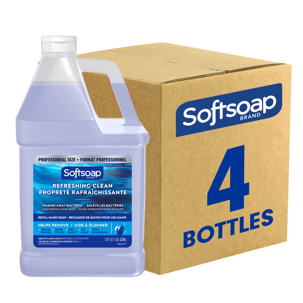 Softsoap Moisturizing Hand Soap, Refreshing Clean, 1 Gallon, Clear, Carton Of 4 Bottles MPN:61036482CADUP
