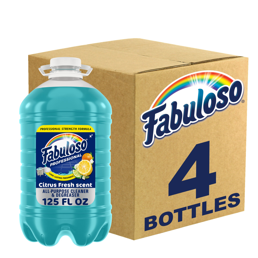 Fabuloso Professional All-Purpose Cleaner And Degreaser, Citrus Fresh Scent, 125 Oz, Case Of 4 Bottles MPN:61051911CA