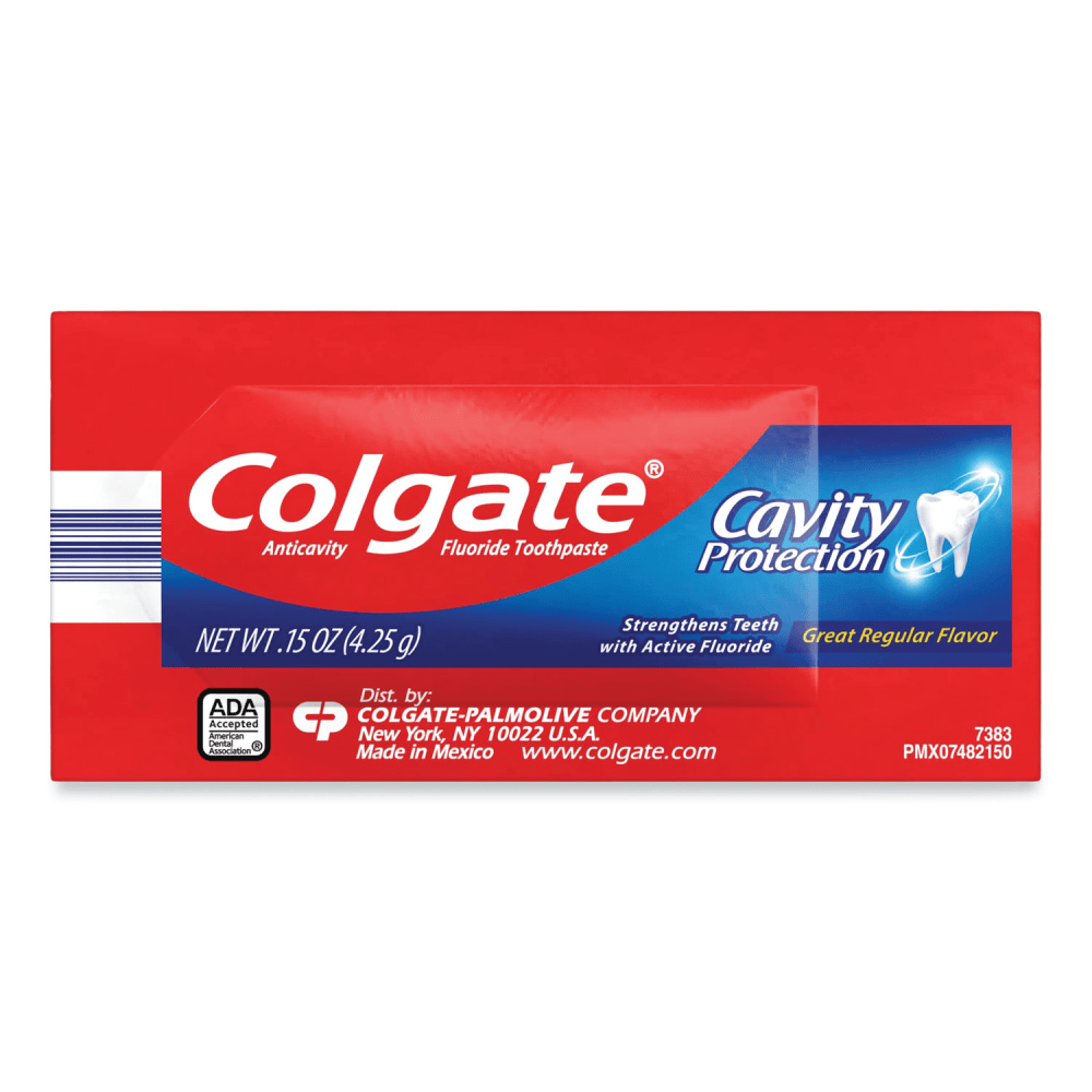 Colgate Cavity Protection Toothpaste, Regular Flavor, 0.15 oz Sachet, 1, 000/Carton MPN:150130