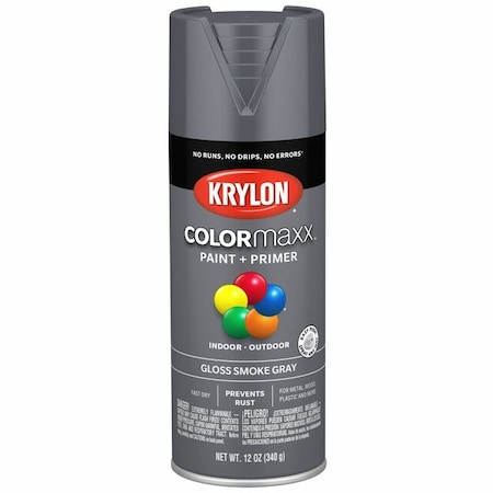 Spray Paint, Smoke Gray, Gloss, Solvent, 12 oz MPN:K05539007