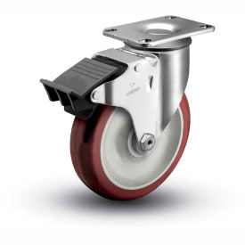 Colson® 2 Series Swivel Plate Caster 2.03256.95 BRK5 Poly With Brake 3-1/2