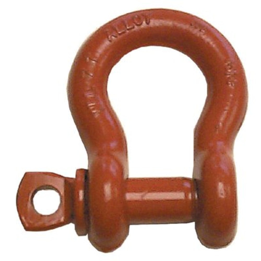 Screw Pin Anchor Shackles, 5/8 in Bail Size, 4.5 Tons, Orange Paint MPN:490-M651P