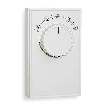 Line Voltage Mechanical Thermostat For Wall, 50 to 90 Degree Analog Dial, Cool/Heat/Off, White MPN:ETD9STGS