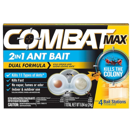 2-in-1 Ant Bait, Clear, 4 7/8 in W, PK8 MPN:07172
