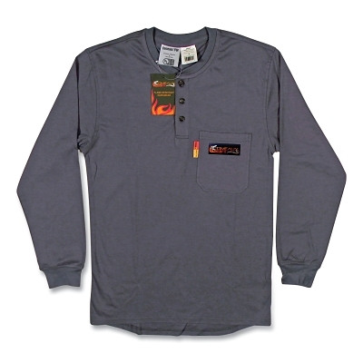 Comeaux Fr -Fr Treated-Grey Henley - 3XL MPN:19062FR-3XL-GR