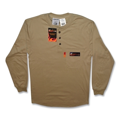 Comeaux Fr -Fr Treated-Khaki Henley - 4XL MPN:19372R-4XL-KH