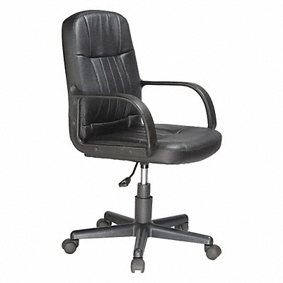 Desk Chair Leather Black 15-19 Seat Ht MPN:60-5607M