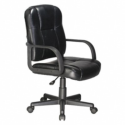 Desk Chair Leather Black 17-22 Seat Ht MPN:60-6814