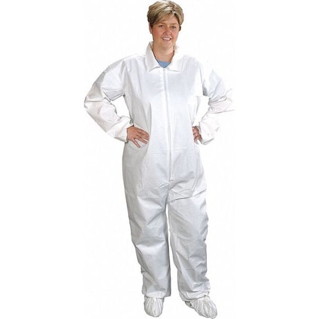 Disposable Coverallss, Collared, 3XL, ComforTech, White, 25 PK MPN:CV-J4022-6