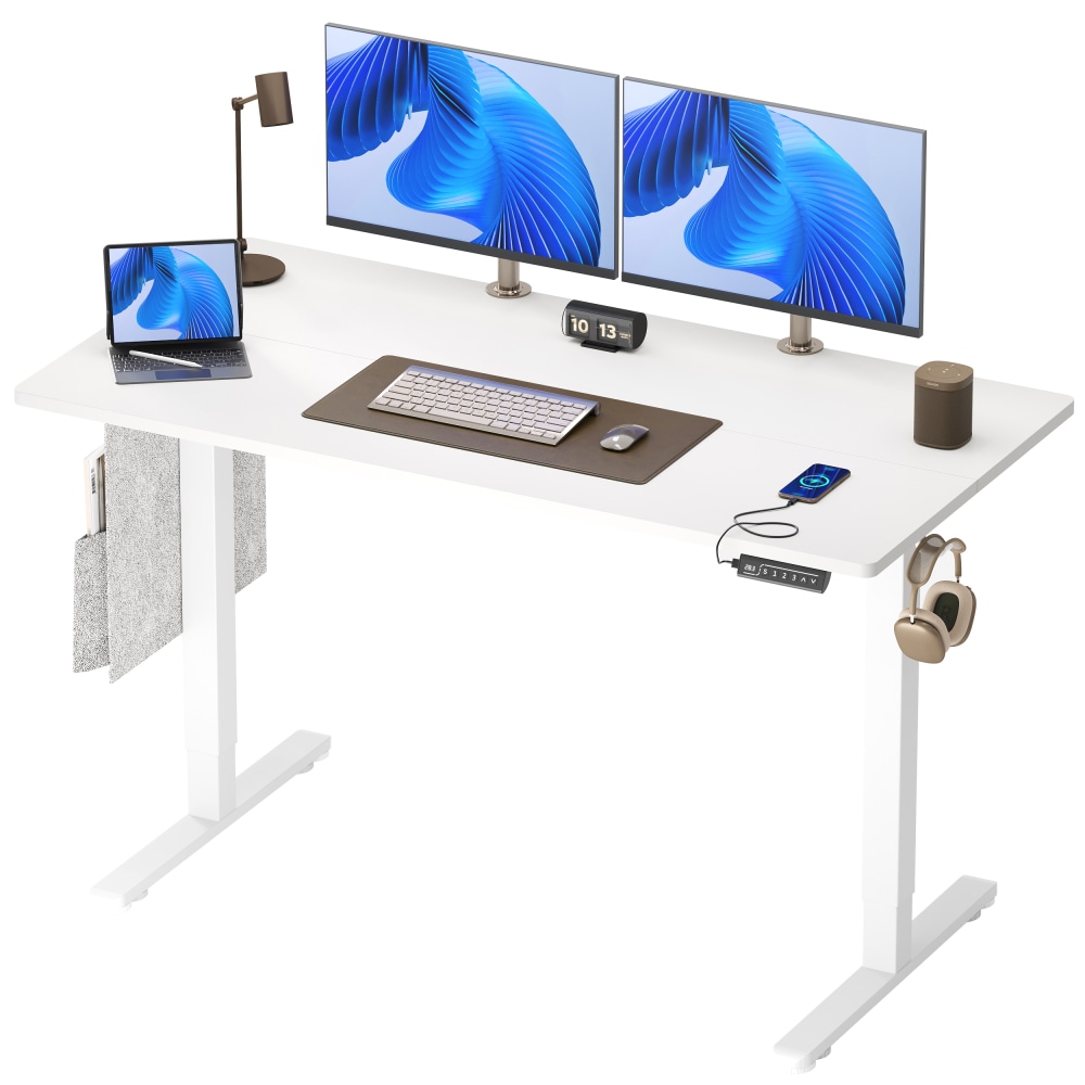 Bestier Electric Adjustable-Height Standing Desk With 3 Height-Memory Presets & USB Port, 56inW, White MPN:H102014A-WHT