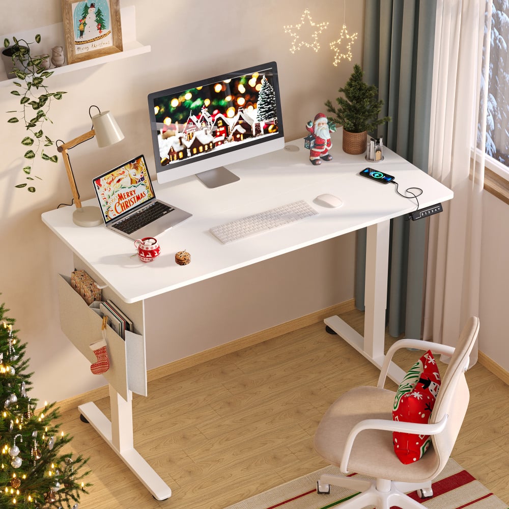 Bestier Electric Adjustable-Height Standing Desk With 3 Height-Memory Presets & USB Port, 56inW, White Oak MPN:H102014BUS-WOAK