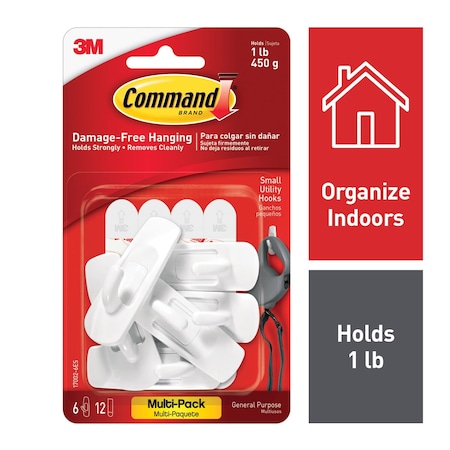Hook, Molded Plastic, 5/8 In, PK6 MPN:17002