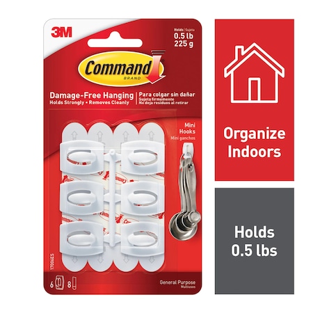 Hook, Molded Plastic, 7/16 In, PK6 MPN:17006