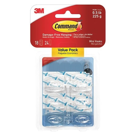 Mini Clear Hooks Value Pack, PK12 MPN:17006CLR-18ES