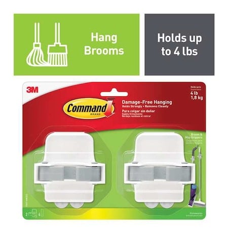Broom Gripper, Gray/White, Plastic, PK2 MPN:17007-HW2ESFH