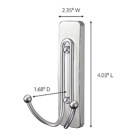 Hook, Nickel, Metal, 2 in D, 4 1/32 in H MPN:17036BN-ES