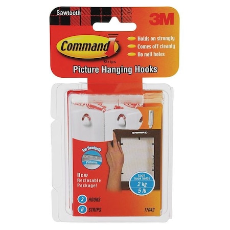 Sawtooth Hook, Plastic, 1/16 In, PK3 MPN:17042